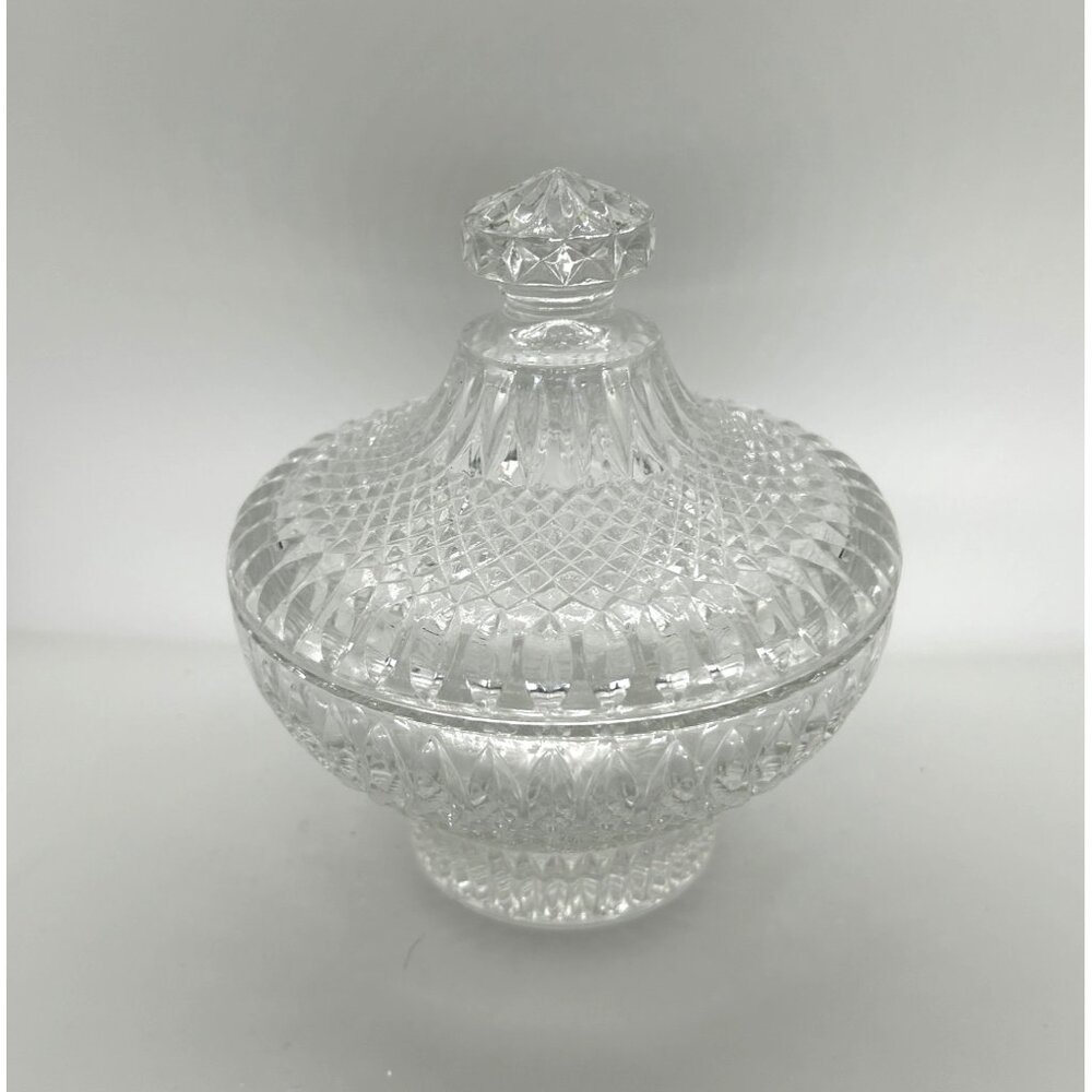 Vintage Candy Dish with Lid Leonard Silver - Empress Lead Crystal Powder Box - Picture 2 of 10